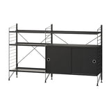 String フリースタンドシェルフ 2列 メタル棚板+キャビネット