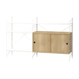 String フリースタンドシェルフ 2列 メタル棚板+キャビネット