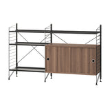 String フリースタンドシェルフ 2列 メタル棚板+キャビネット