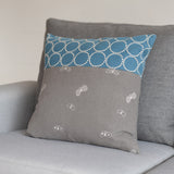 mina perhonen dop 「tambourine × choucho」クッションカバー ブルー×グレー