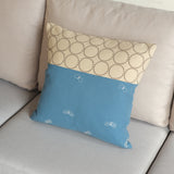 mina perhonen dop 「tambourine × choucho」クッションカバー エクリュ×ブルー