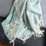 シ・コラサォン ウールブランケット Flower Green Gray / Water Green