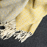 シ・コラサォン ウールブランケット Flower Yellow / Gray