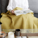 シ・コラサォン ウールブランケット Flower Yellow / Gray