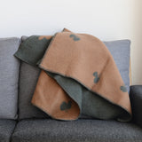 KLIPPAN ウール ミニブランケット CHOUCHO グリーン/ブラウン