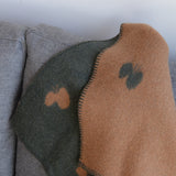 KLIPPAN ウール ミニブランケット CHOUCHO グリーン/ブラウン