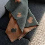 KLIPPAN ウール ミニブランケット CHOUCHO グリーン/ブラウン