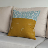 mina perhonen dop 「tambourine × choucho」クッションカバー ライトブルー×オリーブ