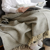 シ・コラサォン ウールブランケット Swallow Cloud Mixed Light Gray