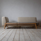 Luu Sofa light beige / brown | オーク/ウォルナット無垢材
