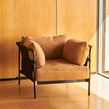 HAY【正規販売店】 CAN 1シーター ブラックレザー / クロムスチールベース