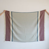 シ・コラサォン ウールコットンブランケット Diagonal Stripe azul & bordeaux