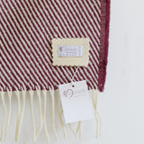 シ・コラサォン ウールコットンブランケット Diagonal Stripe azul & bordeaux