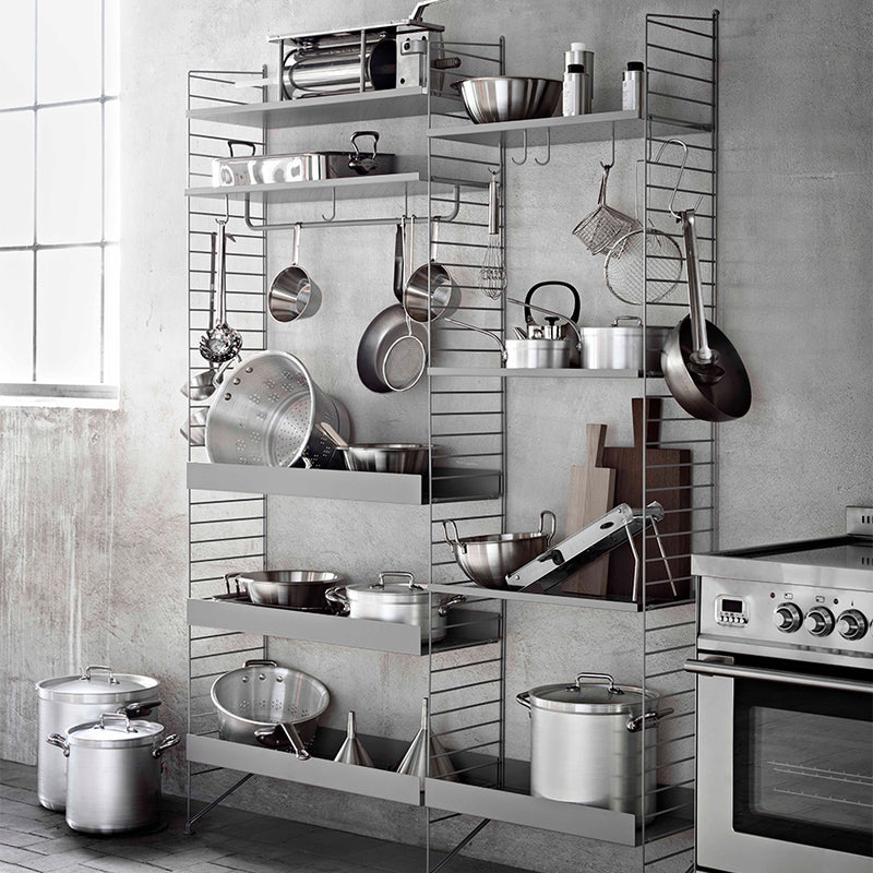 【日本代理店】String スウェーデン製 シェルフシステム 棚板78×20 ローエッジ メタル(1枚)