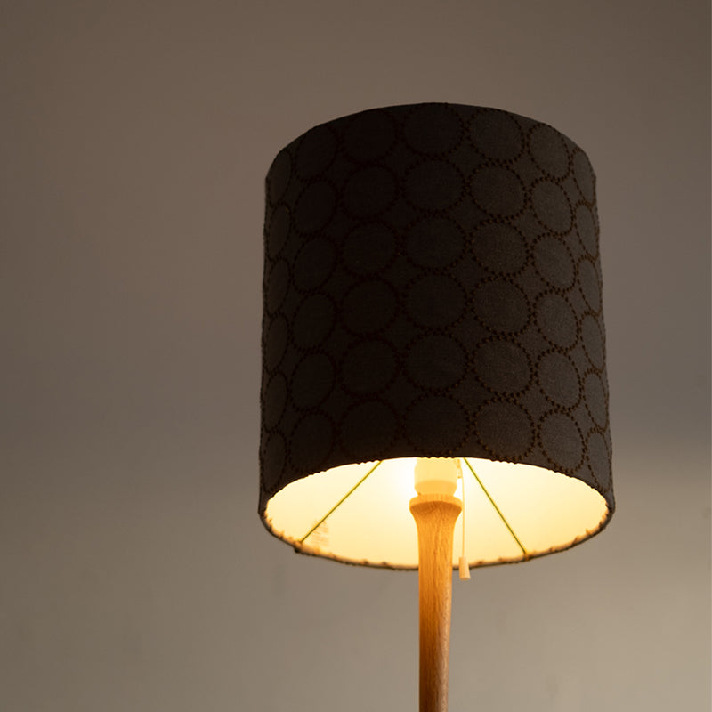 kilta floor lamp (tambourine) grey x yellow | oak/walnut solid wood