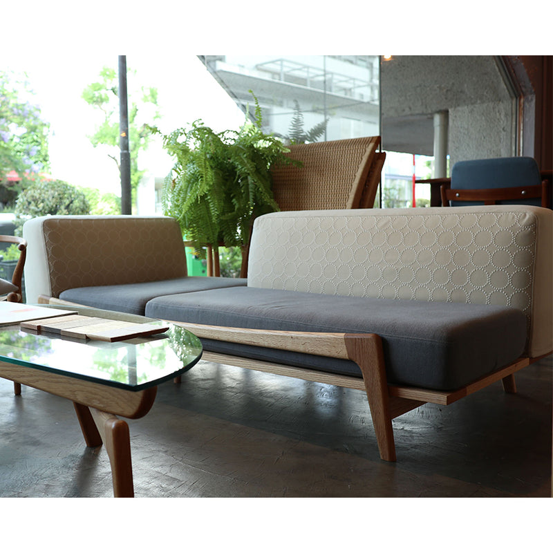 &lt;Limited stock available&gt; Luu Sofa beige / gray | Oak