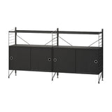 String フリースタンドシェルフ W78 D30 ×2列 メタル棚板＋キャビネット×2