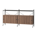 String フリースタンドシェルフ W78 D30 ×2列 メタル棚板＋キャビネット×2