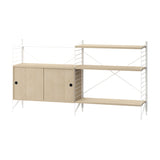 String フリースタンドシェルフ W78 D30 ×2列 メタル棚板＋棚板＋キャビネット