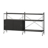 String フリースタンドシェルフ W78 D30 ×2列 メタル棚板＋棚板＋キャビネット