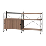 String フリースタンドシェルフ W78 D30 ×2列 メタル棚板＋棚板＋キャビネット