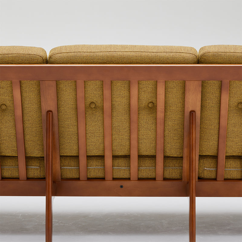 カリモク60【正規販売店】フレームチェア 3シーター マスタードイエロー