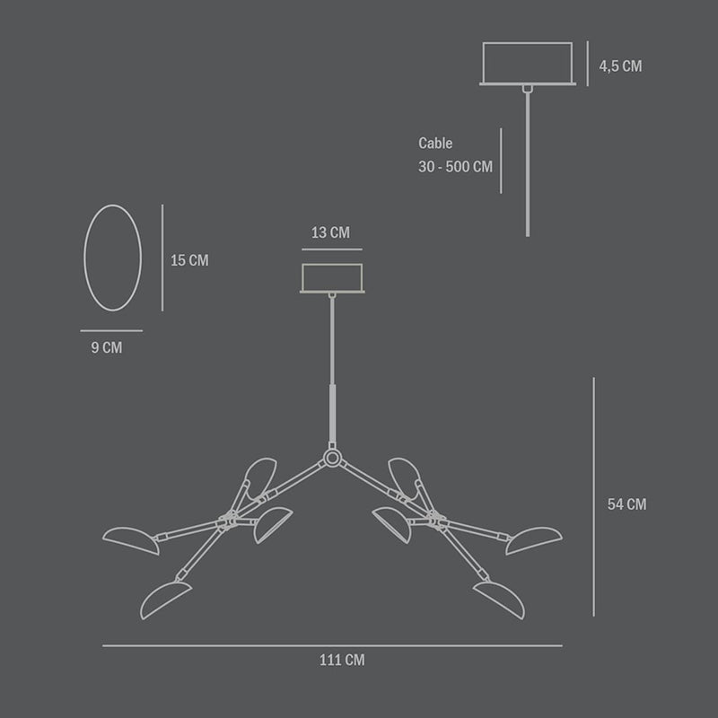 101 COPENHAGEN【日本代理店】デンマークデザイン Drop Chandelier Mini Brass (5m)