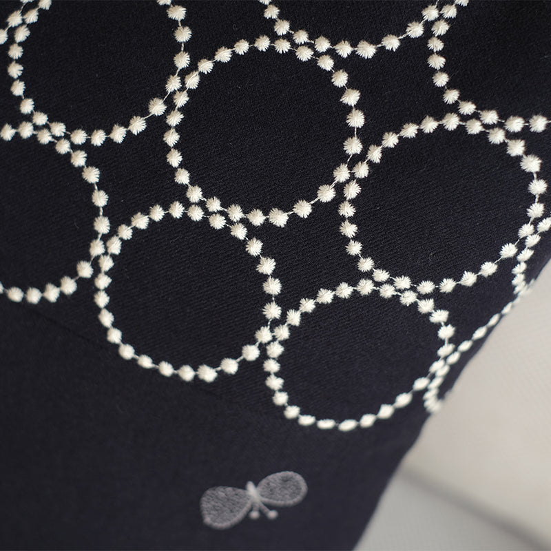 mina perhonen dop 「tambourine × choucho」クッションカバー インディゴ×インディゴ