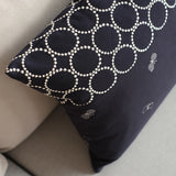 mina perhonen dop 「tambourine × choucho」クッションカバー インディゴ×インディゴ