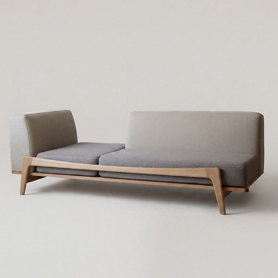 Luu Sofa beige / gray | オーク/ウォルナット/アッシュ無垢材