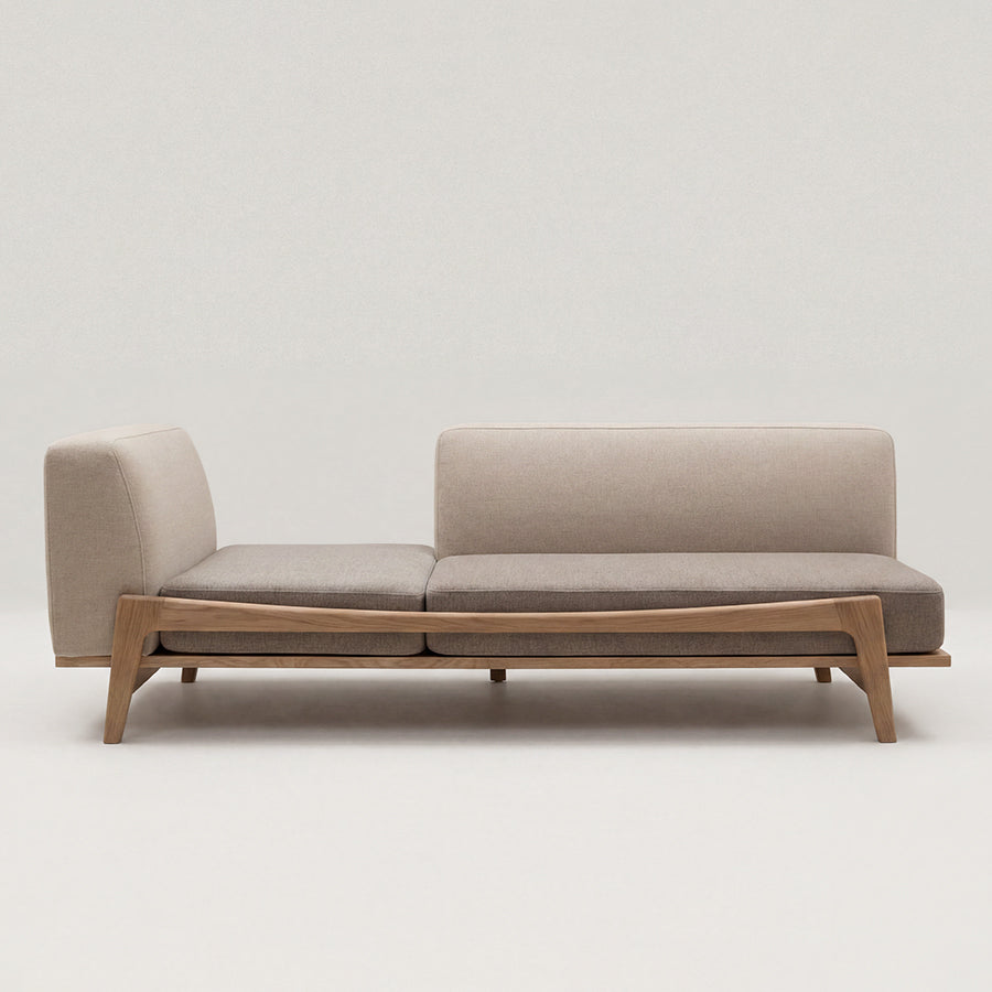 Luu Sofa light beige / brown | オーク/ウォルナット/アッシュ無垢材