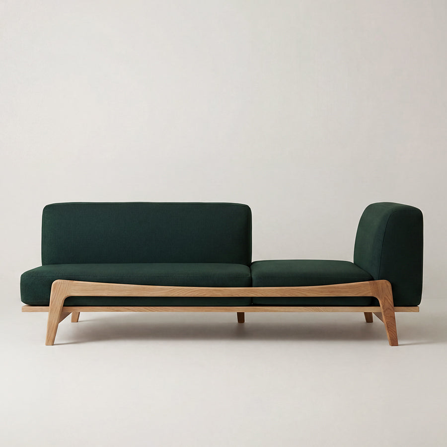 Luu Sofa green（左右反転仕様） | オーク/ウォルナット/アッシュ無垢材