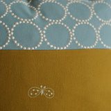 mina perhonen dop 「tambourine × choucho」クッションカバー ライトブルー×オリーブ