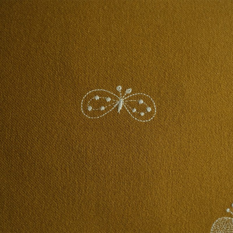 mina perhonen dop 「tambourine × choucho」クッションカバー ライトブルー×オリーブ