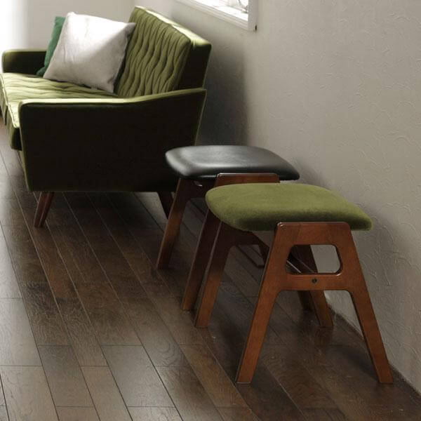 カリモク60 スタッキングスツール フェイクレザー スタンダードブラック C36116BWK ウォールナット 幅47.0奥行41.5 : カリモク正規品カリモク60 スタッキングスツール