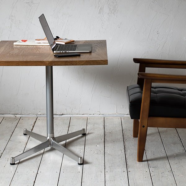 グリニッチ カフェテーブル 800×600 オールシルバー - 机/テーブル