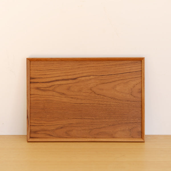 美品 ギギ living チーク材 手付き スタックトレー L 4個 チーク